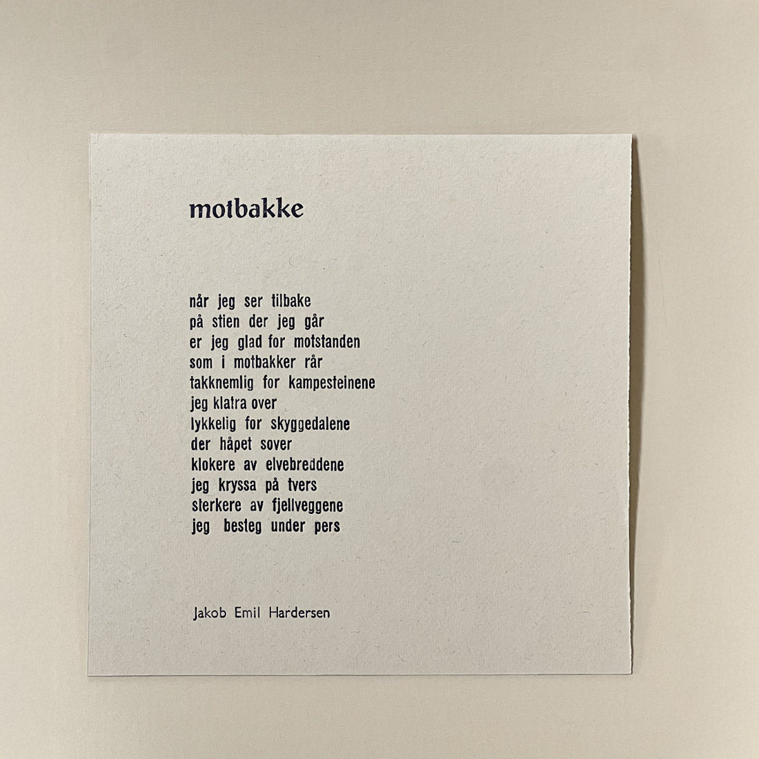 Sakte Ord - Jakob E Hardersen - Motbakke