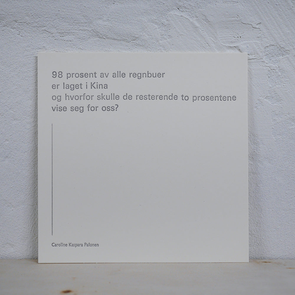 Sakte Ord – Caroline Kaspara Palonen. Regnbuer