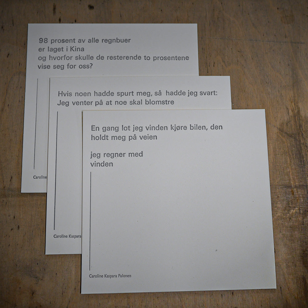 Sakte Ord – Caroline Kaspara Palonen. Regnbuer