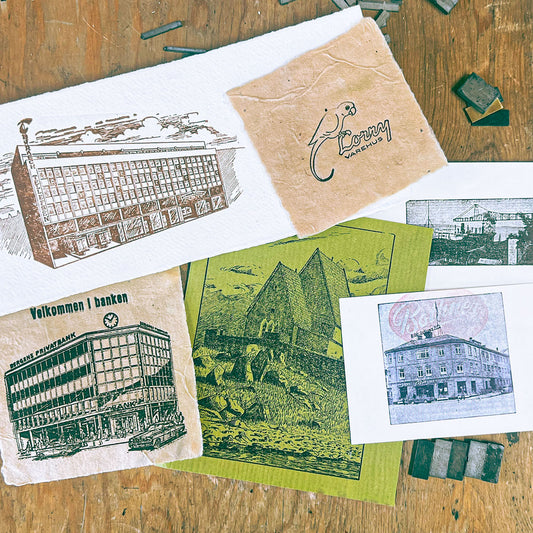 Gamle bygninger i Harstad. Kreativt boktrykk/Letterpress workshop hos Trøkk 16